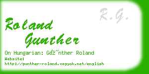 roland gunther business card